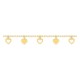 Pulsera bañada en oro con colgantes de corazón
