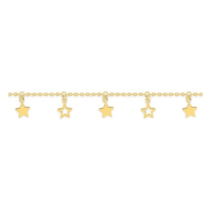Pulsera acero dorado con colgantes de estrellas