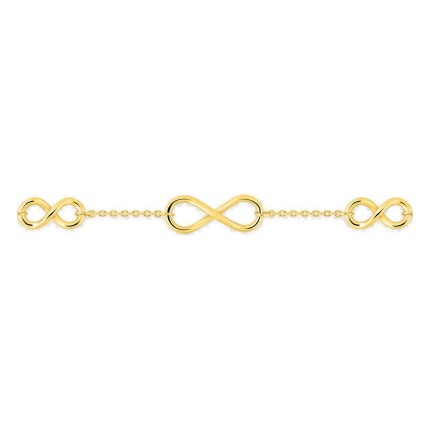 Pulseira motivos infinito banhada a ouro
