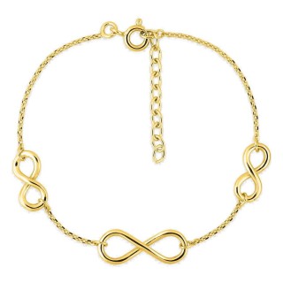 Pulsera motivos infinito bañada en oro