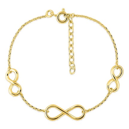 Pulsera motivos infinito bañada en oro