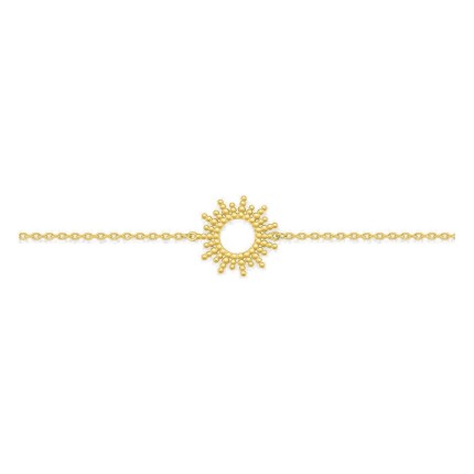Pulseira motivo sol banhada a ouro