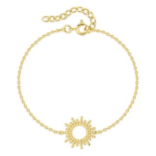 Pulsera motivo sol bañada en oro