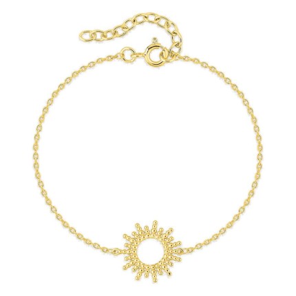 Pulseira motivo sol banhada a ouro
