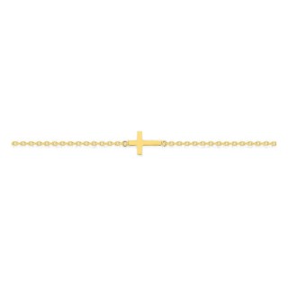 Pulseira de tornozelo cruz banhada a ouro