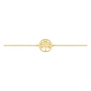 Pulsera árbol de la vida 10 mm bañada en oro