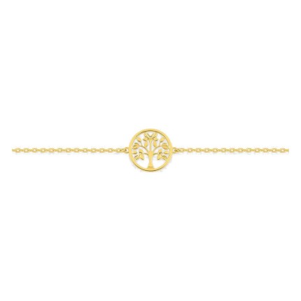 Pulseira árvore da vida 10 mm banhada a ouro