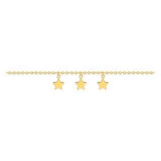 Pulseira de tornozelo banhada a ouro com pendentes de estrela
