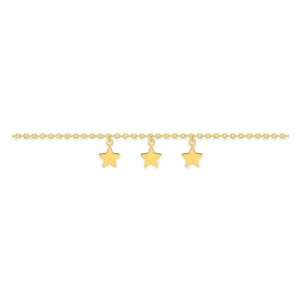 Tobillera bañada en oro con colgantes de estrella