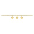 Pulseira de tornozelo banhada a ouro com pendentes de estrela