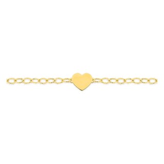 Pulseira banhada a ouro com coração preto