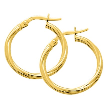 Pendientes aro bañados en oro 15 mm de diámetro