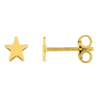 Pendientes de botón estrella bañados en oro