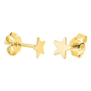 Pendientes de botón estrella bañados en oro