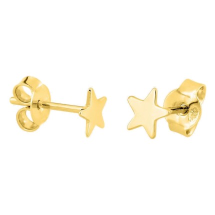 Pendientes de botón estrella bañados en oro