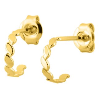 Pendientes medio aro torsionados bañados en oro
