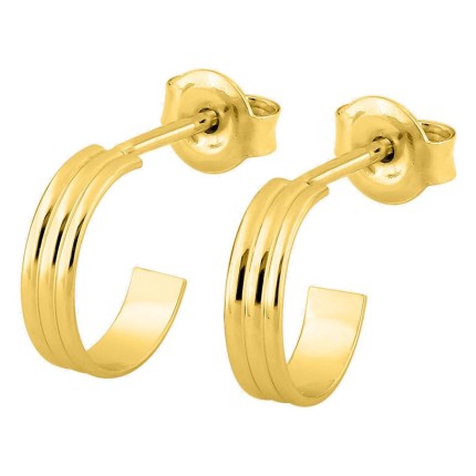 Pendientes medio aro bañados en oro