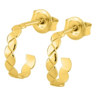 Pendientes medio aro geométricos triangulares bañados en oro