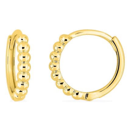 Pendientes aro fantasía bañados en oro 13 mm de diámetro