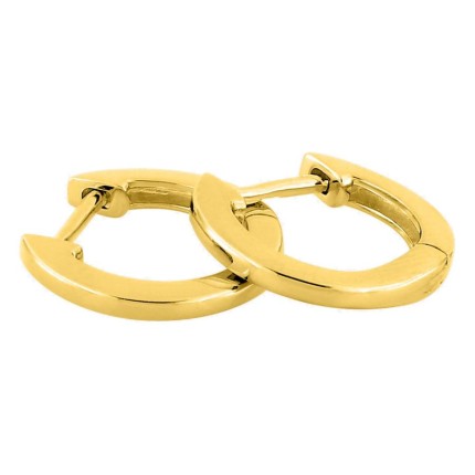 Brincos argola banhados a ouro 12,3 mm de diâmetro