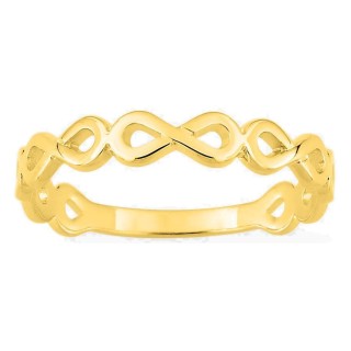 Anillo bañado en oro motivo infinito repetido