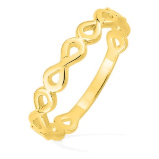 Anillo bañado en oro motivo infinito repetido