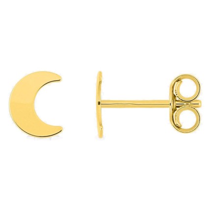 Pendientes de botón oro amarillo 750 ‰ motivo luna