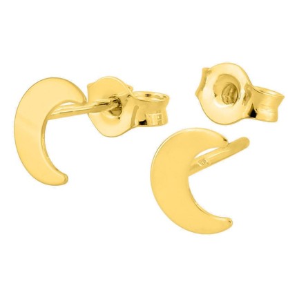 Pendientes de botón oro amarillo 750 ‰ motivo luna