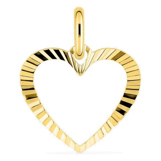 Colgante corazón estriado oro amarillo 750 ‰