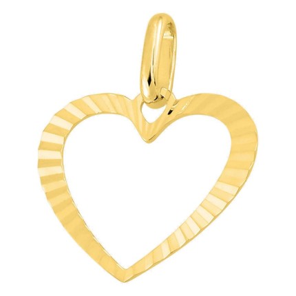 Pendente coração estriado ouro amarelo 750 ‰
