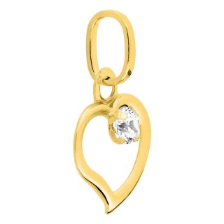 Pendente coração ouro amarelo 750 ‰ com zircónia