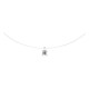 Collar hilo de nailon y colgante oro blanco 750 ‰ con circonita 0,18 ct