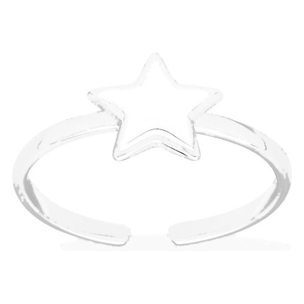Anillo ajustable estrella plata de ley 925 rodiada