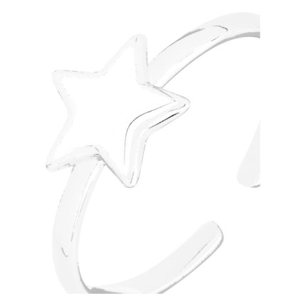 Anillo ajustable estrella plata de ley 925 rodiada