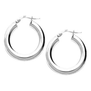 Aros plata de ley 925 rodiada tubo 4 mm