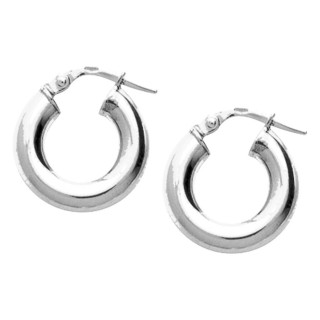 Pendientes aro 8 mm plata de ley 925 rodiada
