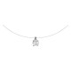 Collar hilo de nailon plata de ley 925 rodiada con circonita 5,5 mm en engaste de garras