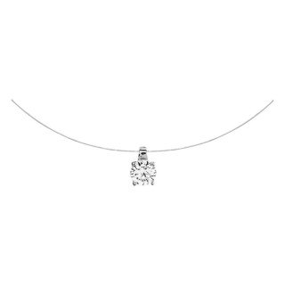 Collar hilo de nailon plata de ley 925 rodiada con circonita 5,5 mm en engaste de garras
