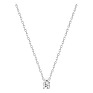 Collar cadena forzada plata de ley 925 rodiada con circonita 4 mm