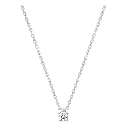 Collar cadena forzada plata de ley 925 rodiada con circonita 4 mm