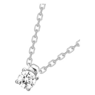 Colar malha forçada prata 925 rodiada com zircónia 4 mm