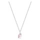 Collar plata de ley 925 rodiada motivo unicornio lacado rosa
