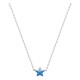 Colar infantil prata 925 rodiada e estrela-do-mar lacada azul