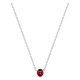 Collar plata de ley 925 rodiada colgante mariquita lacada roja