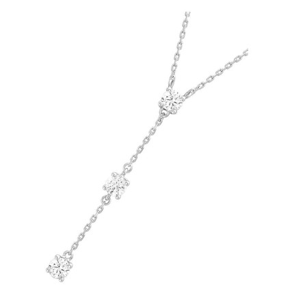 Collar plata de ley 925 rodiada trilogía de circonitas en engaste de garras