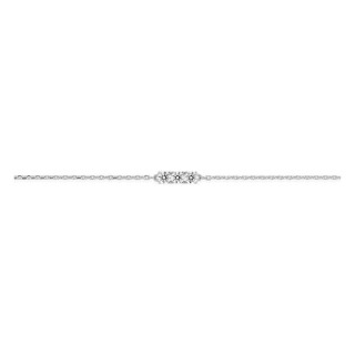 Pulsera plata de ley 925 rodiada con 3 circonitas