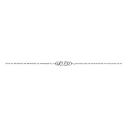 Pulsera plata de ley 925 rodiada con 3 circonitas