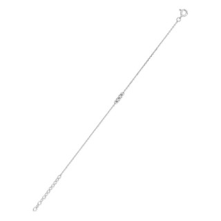 Pulseira prata 925 rodiada com 3 zircónias