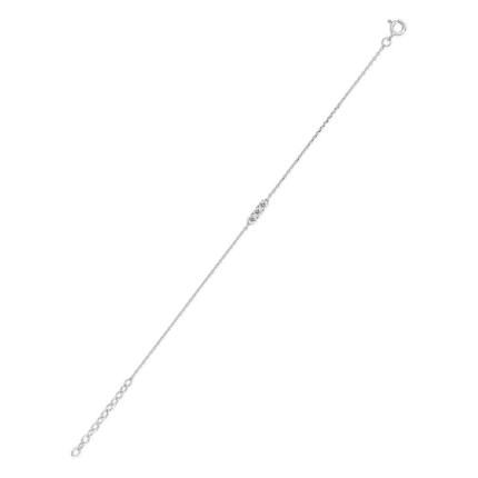 Pulsera plata de ley 925 rodiada con 3 circonitas