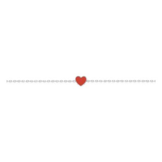 Pulsera infantil plata de ley 925 rodiada motivo corazón lacado